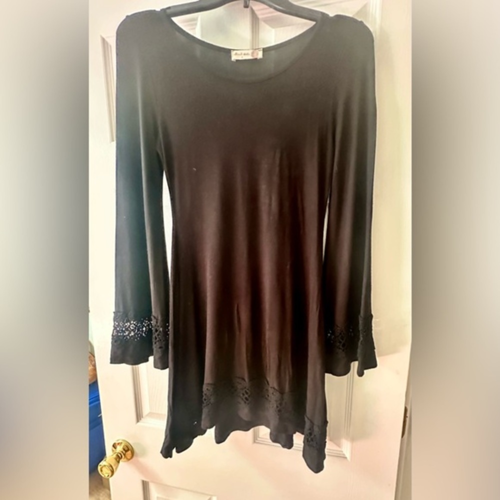 Altar'd State Black Dress with Lace Detail